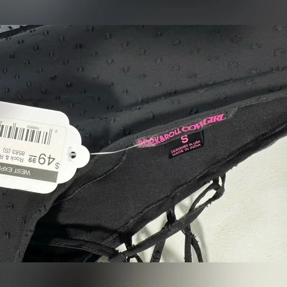 Rock & Roll Cowgirl Black Sheer Lace Blouse - Picture 3 of 3